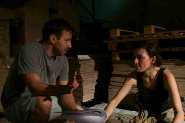 Salma Jô e eu no set de “A Militante”.